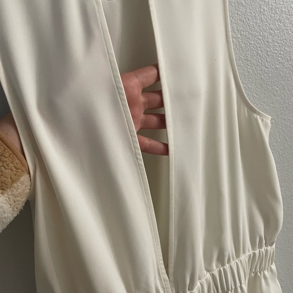 Topshop White Belted Playsuit Shorts Jumpsuit Romper Size 8 - Picture 3 of 12